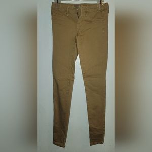 Mid rise jeggings dark tan beige decorative front pockets  00 24R